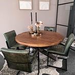 Mooie ronde eettafel met 4 stoelen, Ophalen, Rond, Zo goed als nieuw, 100 tot 150 cm
