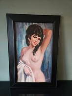 Schilderij van een naakte vrouw / zigeunerin/ Torino, Antiek en Kunst, Kunst | Schilderijen | Klassiek, Ophalen of Verzenden