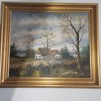 Landschaps schilderij, gesigneerd door H Knauf, Antiek en Kunst, Ophalen