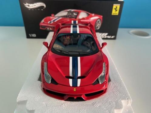 FERRARI 458 SPECIALE 1:18 HOT WHEELS ELITE, Hobby en Vrije tijd, Modelauto's | 1:18, Zo goed als nieuw, Auto, Hot Wheels, Ophalen of Verzenden