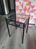 Metalen tafel met glasplaat, Minder dan 55 cm, Vierkant, Decoratie, Ophalen