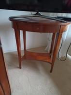 Houten Bijzettafel met Lade, Huis en Inrichting, Tafels | Bijzettafels, Minder dan 55 cm, Gebruikt, Klassiek, Ovaal