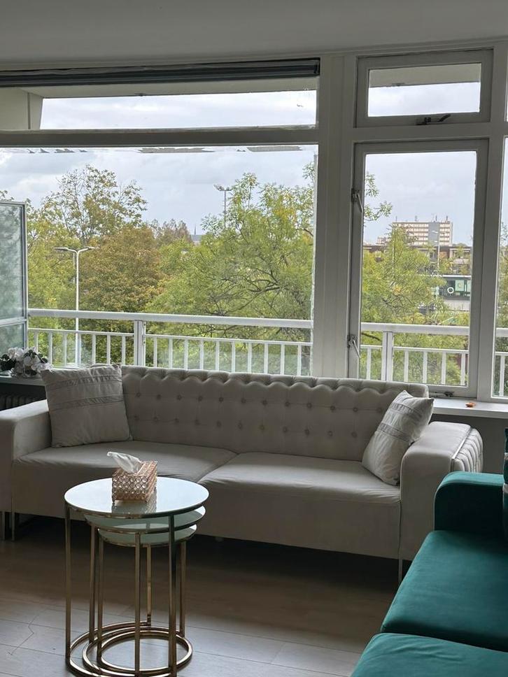 Nette bankenset te koop, Huis en Inrichting, Banken | Bankstellen, Gebruikt, Rechte bank, Vierpersoons of meer, 200 tot 250 cm