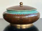 Grote zware oude  chinese cloisonne deksel pot, Antiek en Kunst, Ophalen of Verzenden