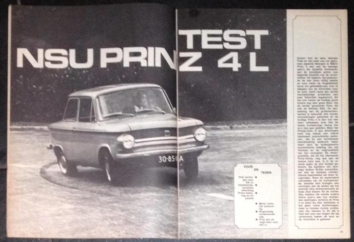 NSU Prinz4 test in Autokampioen 1967, Boeken, Auto's | Folders en Tijdschriften, Gelezen, Overige merken, Ophalen of Verzenden