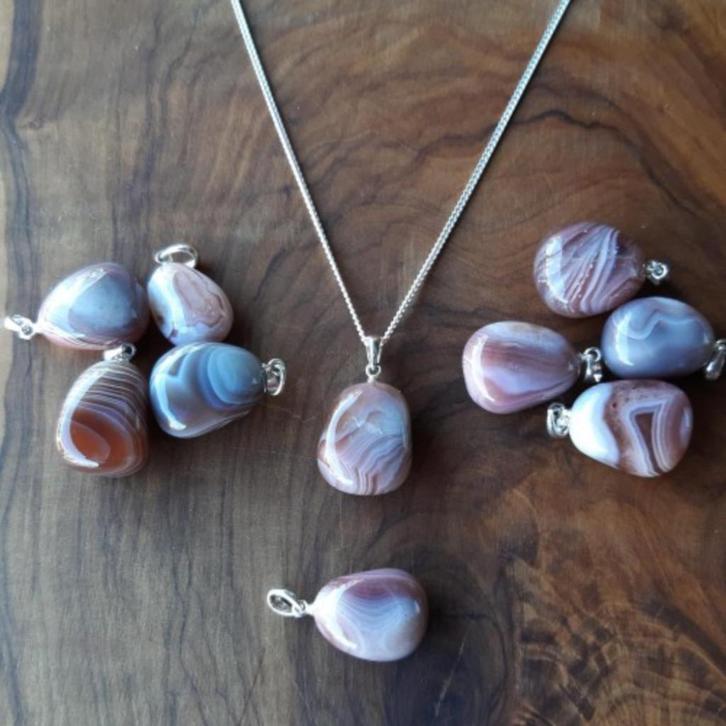 Agaat gezondheidshanger, Sieraden, Tassen en Uiterlijk, Kettingen, Nieuw, Steen of Mineraal, Wit, Met edelsteen, Met hanger, Ophalen of Verzenden