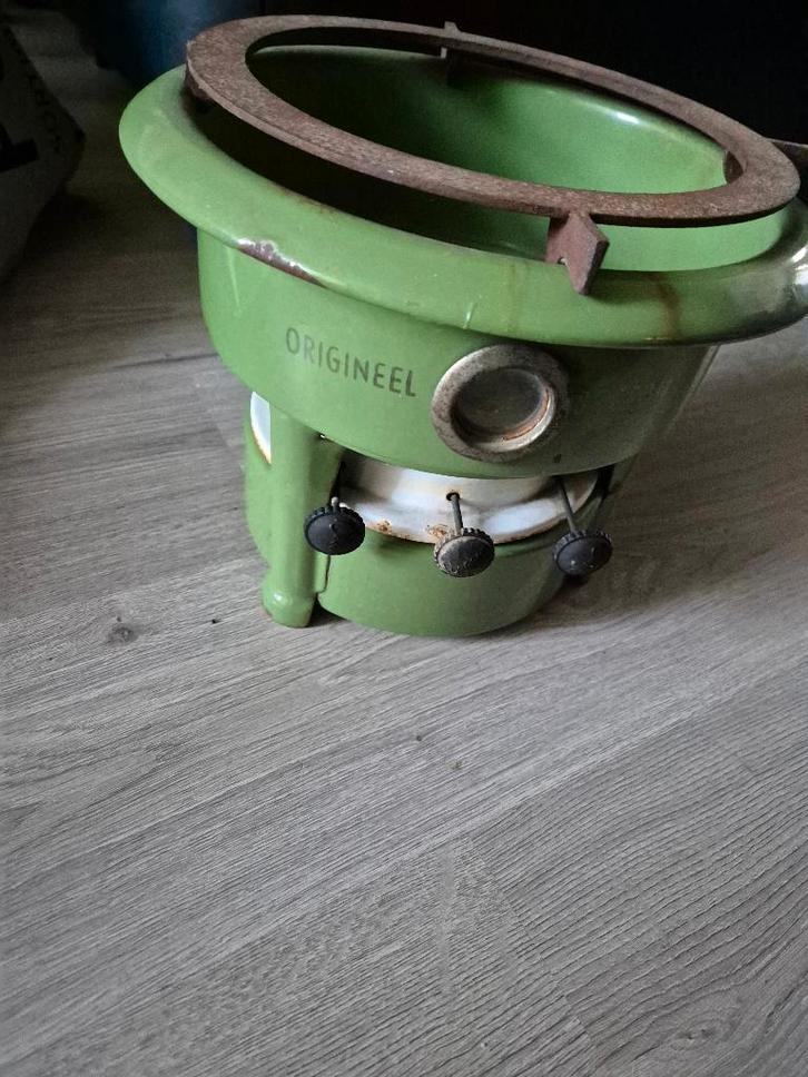 petroleum olie stel groen beccon 3 pits, Antiek en Kunst, Antiek | Emaille, Ophalen of Verzenden