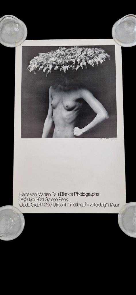 Paul Blanca Hans van Manen aankondigingsposter  Galerie Peek, Verzamelen, Posters, Gebruikt, Overige onderwerpen, A1 t/m A3, Rechthoekig Staand