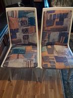 2 leuke houten stoelen met stoffering, Caravans en Kamperen, Kampeermeubelen, Ophalen, Zo goed als nieuw, Campingstoel