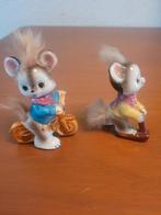 2x vintage beeldje muis Japan 60 porselein keramiek Vaga, Ophalen of Verzenden, Zo goed als nieuw, Dier