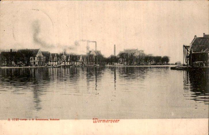 Wormerveer, Verzamelen, Ansichtkaarten | Nederland, Gelopen, Noord-Holland, Voor 1920, Ophalen of Verzenden