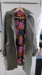 DEPT, wollen winter mantel/jas. Maat S. Zwart, wit, geel., Zwart, Ophalen of Verzenden, Maat 36 (S), Gedragen