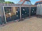 Gratis af te halen drie panelen met stevig glas, Tuin en Terras, Schuttingen, Ophalen, Aluminium, 3 tot 6 meter, 1 tot 2 meter