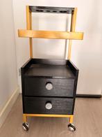 Houten kappers trolley met marmeren blad, Ophalen, Zo goed als nieuw, Hout, 70 cm of meer