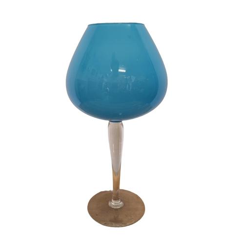 Vintage Italiaans design Goblet, Huis en Inrichting, Woonaccessoires | Vazen, Zo goed als nieuw, Blauw, Minder dan 50 cm, Glas