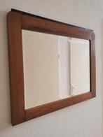 Antieke spiegel art nouveau. Eiken met notenhouten rand, Ophalen, Zo goed als nieuw, Minder dan 100 cm, Rechthoekig