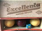 Vintage set van drie biljart ballen, Ophalen of Verzenden, Gebruikt, Keu of Ballen