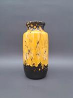 Vintage West Germany vaas Scheurich 213-20 Geel Zwart, Antiek en Kunst, Ophalen of Verzenden