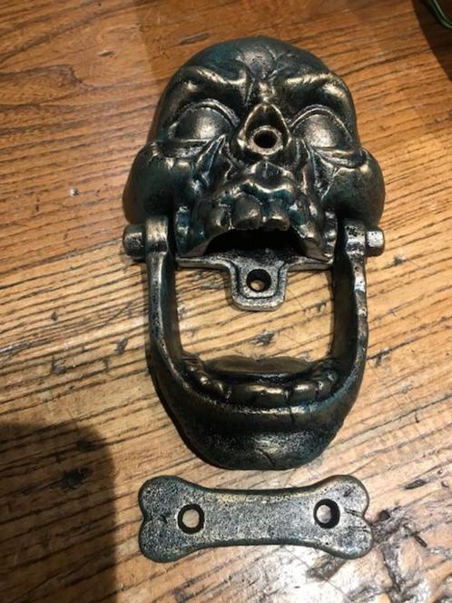 metalen deurklopper, ANGRY SKULL, Antiek en Kunst, Curiosa en Brocante, Ophalen of Verzenden