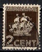 Suriname nr. 201 Scheepje Engelse druk gestempeld, Postzegels en Munten, Ophalen of Verzenden, Gestempeld