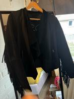 Suede Jasje Maat 36 - Indianen Look, Zwart, Ophalen of Verzenden, Zo goed als nieuw, Jasje