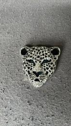 Luipaard broche, Sieraden, Tassen en Uiterlijk, Broches, Ophalen of Verzenden, Zo goed als nieuw, Zwart, Zilver