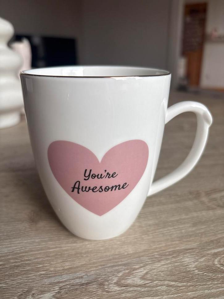 Riviera Maison Mok - You're Awesome!, Huis en Inrichting, Keuken | Servies, Zo goed als nieuw, Kop(pen) en/of Schotel(s), Overige stijlen