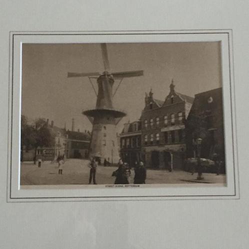 Antieke prent molen rotterdam uit 1914, Antiek en Kunst, Kunst | Etsen en Gravures, Ophalen of Verzenden