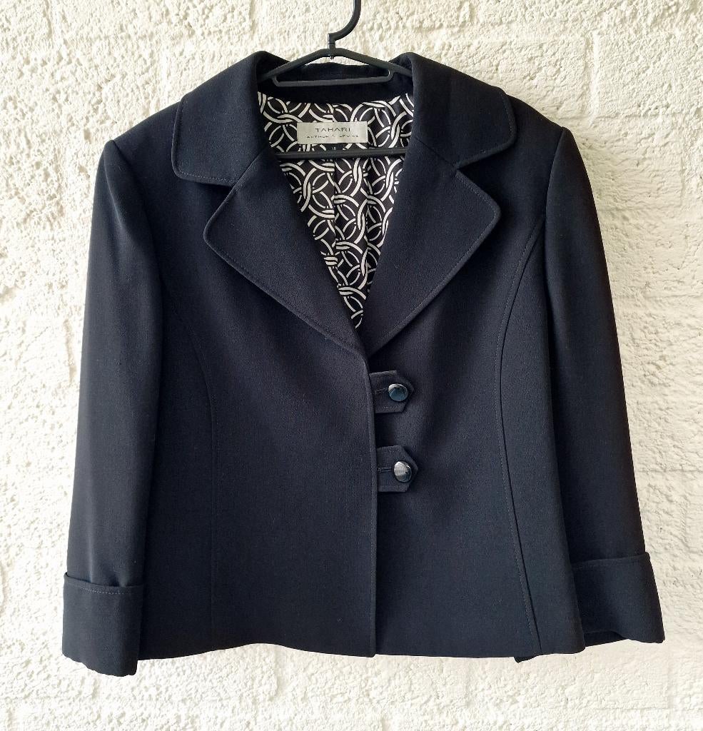 Tahari Arthur S. Levine zwarte blazer maat 16 (XL), Kleding | Dames, Ophalen of Verzenden, Zo goed als nieuw, Maat 46/48 (XL) of groter