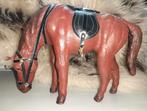 Paard met leer bekleed vintage leder retro oud, Antiek en Kunst, Ophalen of Verzenden