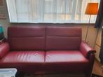 Rode leren 3.5 zits bank, Huis en Inrichting, Banken | Bankstellen, Ophalen