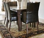 Eethoek: Eiken tafel + 6 lederen stoelen, Ophalen, Gebruikt, Bruin, Vijf, Zes of meer stoelen