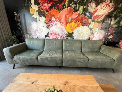 Xooon Lima Corsica Green bank 4 zitplaatsen (2x 2 1/2 zits), Huis en Inrichting, Banken | Bankstellen, Gebruikt, Rechte bank, Vierpersoons of meer
