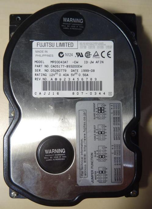 IDE HDD 4.3GB - Fujitsu MPD3043AT, Computers en Software, Vintage Computers, Ophalen of Verzenden