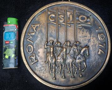 Zeer grote Penning Medaille Plaque C.S.I.O. Roma 1974 Brons beschikbaar voor biedingen