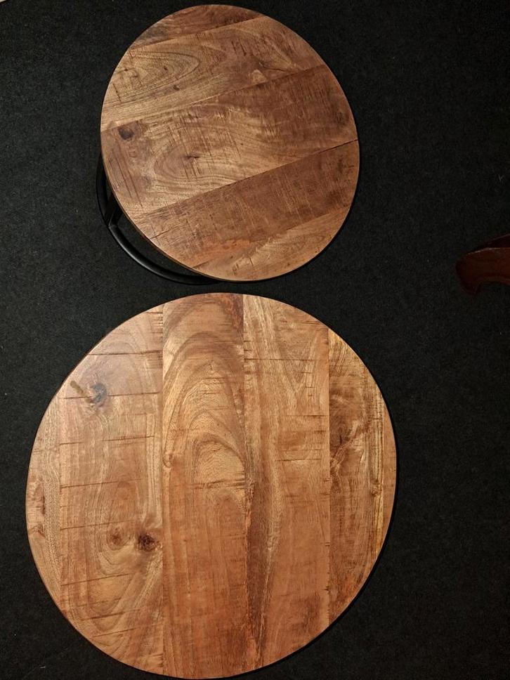 Set van 2 Mango Houten Bijzettafels, Huis en Inrichting, Tafels | Bijzettafels, Ophalen of Verzenden