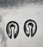 2x obsidiaan oorplugs zwart, 10 mm, Ophalen of Verzenden, Nieuw, Overige materialen, Oor- of Traguspiercing