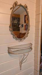 Brocante kapspiegel, cremekleurig, Ophalen of Verzenden, Rechthoekig, Minder dan 100 cm