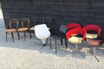 Partij vintage design stoelen opknappers, Huis en Inrichting, Stoelen, Ophalen, Gebruikt, Zwart, Vijf, Zes of meer stoelen