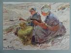 Hans von Bartels (1856 - 1913) Twee visser vrouwen / Litho, Antiek en Kunst, Kunst | Litho's en Zeefdrukken, Ophalen of Verzenden