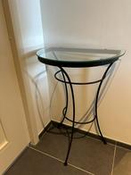 Glazen side table, Huis en Inrichting, Tafels | Sidetables, Overige vormen, Glas, Ophalen of Verzenden, 50 tot 75 cm