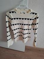 Trui wit met zwarte hartjes by Clara Paris maat M/L, Ophalen of Verzenden, Zo goed als nieuw, Maat 38/40 (M), Wit