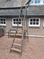 Zware antieke houten trap stahoogte 2m50, Ophalen, Gebruikt, Opvouwbaar of Inschuifbaar, 2 tot 4 meter