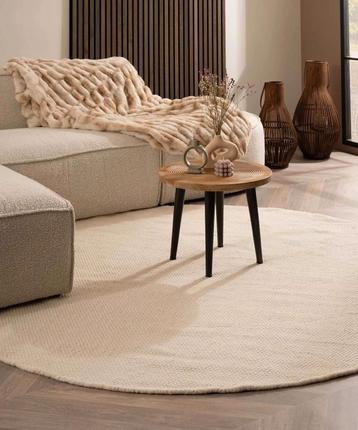 Prachtig Wollen Rond Wit Vloerkleed 150 cm beschikbaar voor biedingen