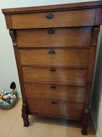 Hollandse chiffoniare ladenkast 6 lades, Huis en Inrichting, Kasten | Ladekasten, Ophalen, 5 laden of meer, Eikenhout, 50 tot 100 cm