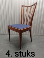 PATIJN vintage stoel stoelen Eetkamerstoelen eetstoelen, Blauw, Vier, Vintage mid century design jaren 50 60 eetkamerstoelen, Gebruikt