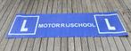 MOTORRIJSCHOOL   CANVAS DOEK GROOT  L, Ophalen of Verzenden, Nieuw, Reclamebord