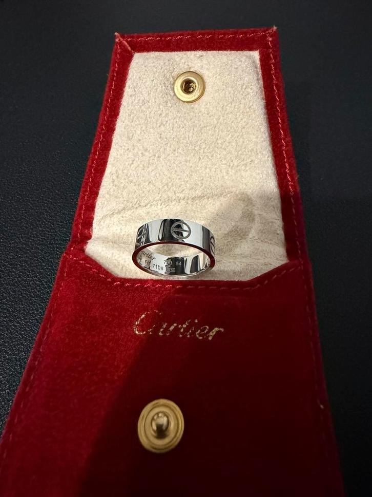 Cartier Love Ring Imitatie - Maat 54 - Witgoud 18K immitatie, Sieraden, Tassen en Uiterlijk, Ringen, Nieuw, Dame of Heer, 17 tot 18