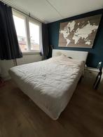 IKEA Bed Boxspring 160x200, Hoofdbord & Matras - Beige, Ophalen, Gebruikt, Beige, Tweepersoons