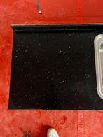 Zwart natuursteen aanrechtblad met spoelbak en kraan, Ophalen, Zwart, 150 tot 200 cm, Zo goed als nieuw